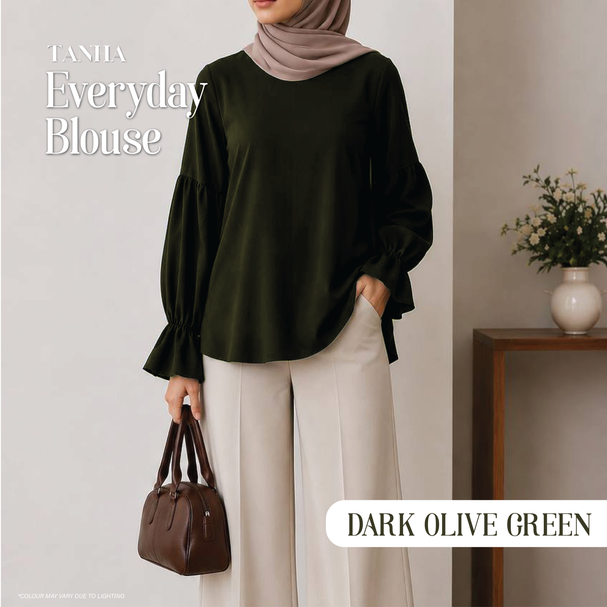 Everyday Blouse in Dark Olive Green